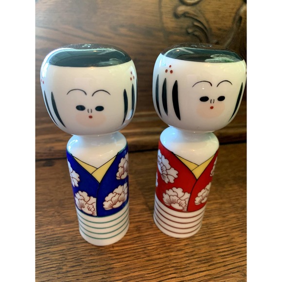 Vintage Other Rare Vintage Japan Kosheki Doll Porcelain Salt And Pepper Shakers Japanese